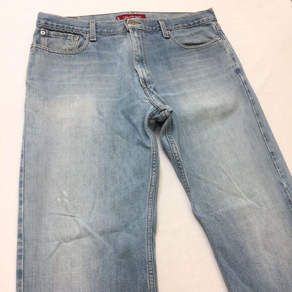 90's LEVIS 527 Jeans Men 36x30 Boot Light Wash Blue Distressed Denim Cowboy - Picture 6 of 16